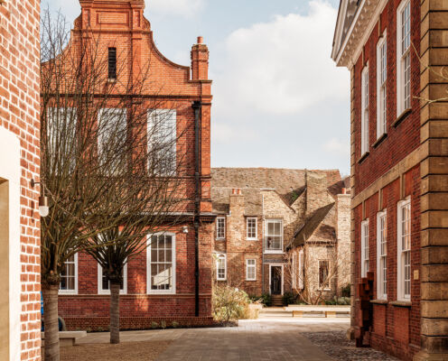 View to 4 Mill Lane Chiu Court and Milstein House by Fred Howarth